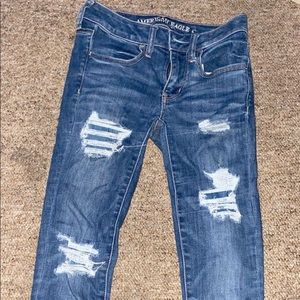 american eagle ripped mid rise jeans